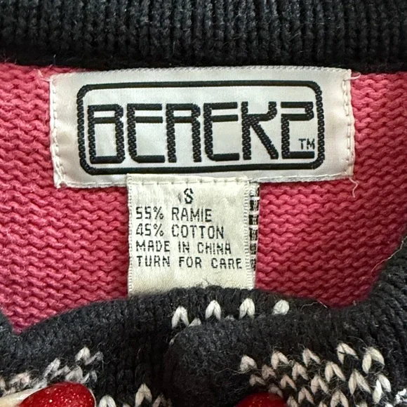 Berek2 Pink Cardigan with Checkered Trim - Picture 9 of 13